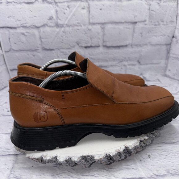 Kenneth Cole Reaction Men’s 10.5 Brown Leather Slip On Loafers Casual Shoes - Picture 2 of 12